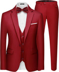 MAGE MALE Men's 3 Piece Slim Fit One Button Suit - Elegant Party Wear