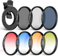 NEEWER 77 mm Lens Filter Kit with Mobile Clip - Versatile Photo