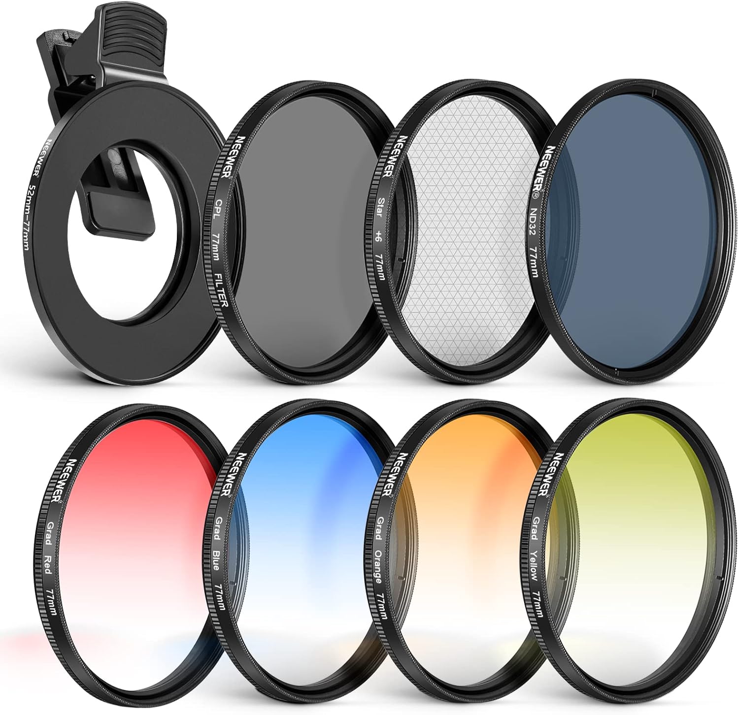 NEEWER 77 mm Lens Filter Kit for Mobile and DSLR Cameras