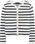 LILLUSORY Women Striped Cardigan Sweaters for Trendy Fall Style