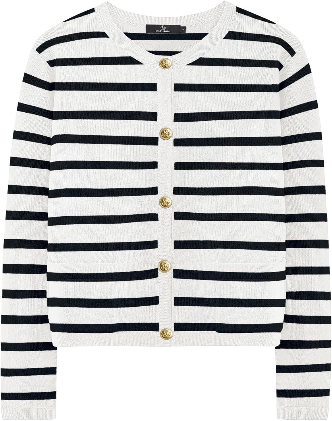 LILLUSORY Women Striped Cardigan Sweaters for Trendy Fall Style