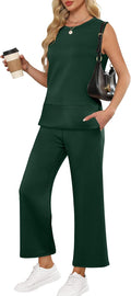 Women's 2 Piece Travel Set - High Waist Wide Leg Summer Outfit