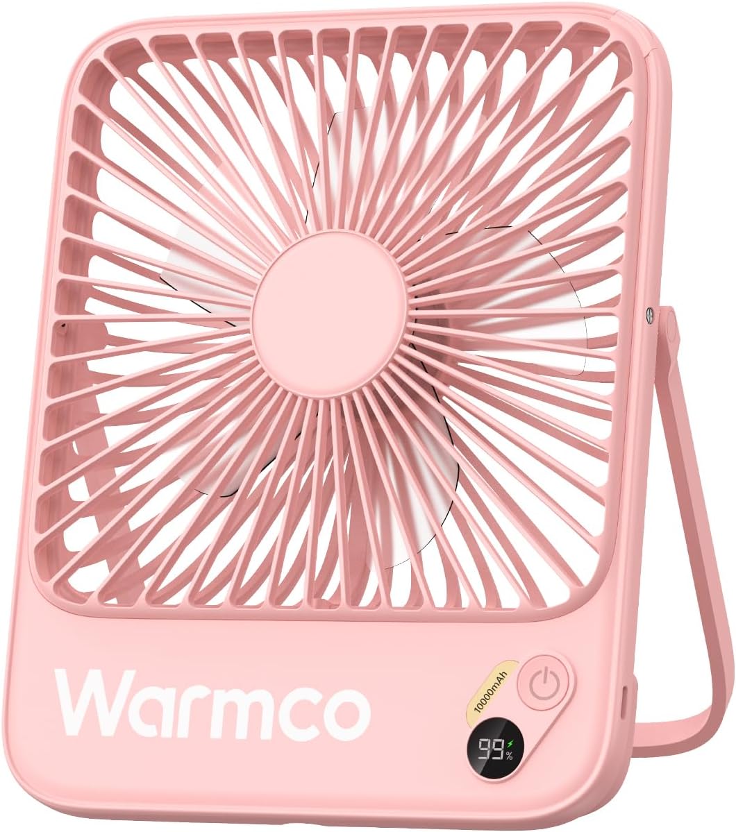 Warmco 10000mAh Portable Travel Fan for Home and Outdoors