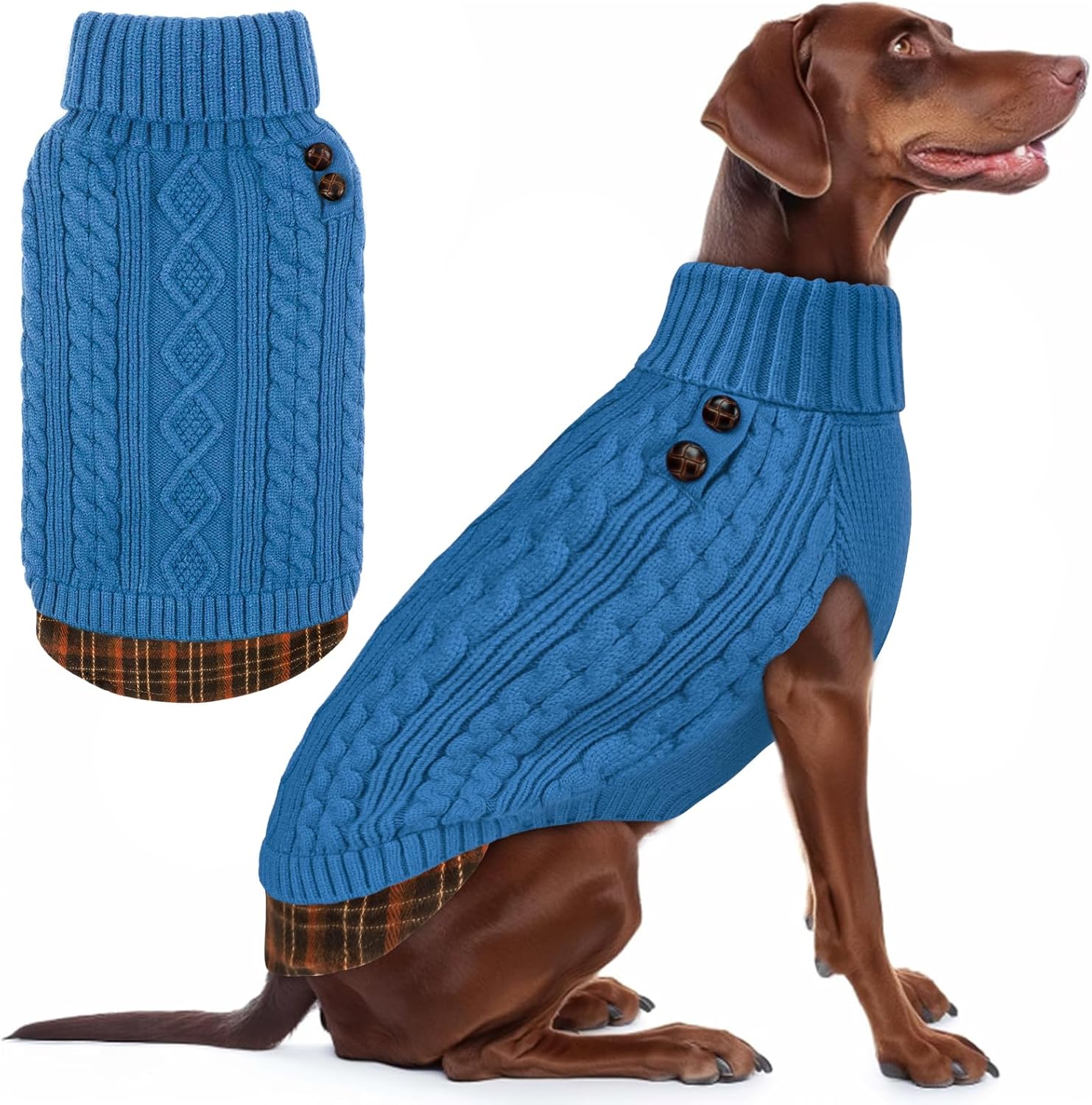 KYEESE Dog Sweater for Large Dogs - Comfy Turtleneck Knitwear