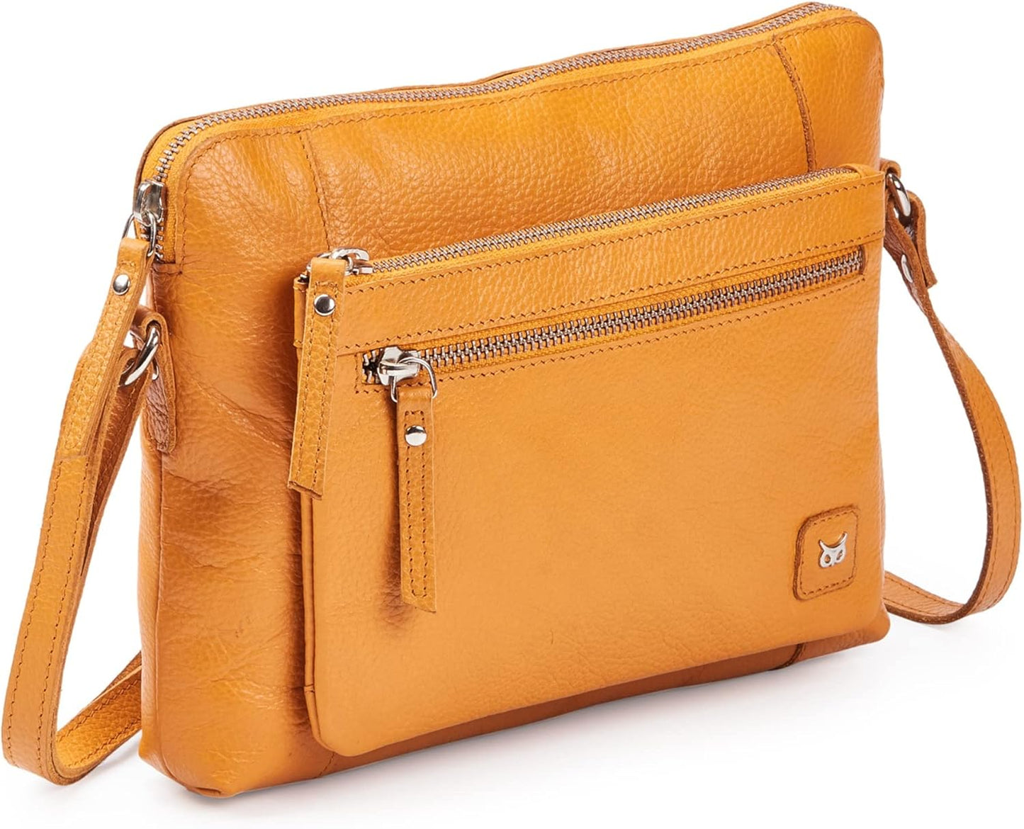 Small Soft Pebbled Real Leather Crossbody Handbag for Daily Use