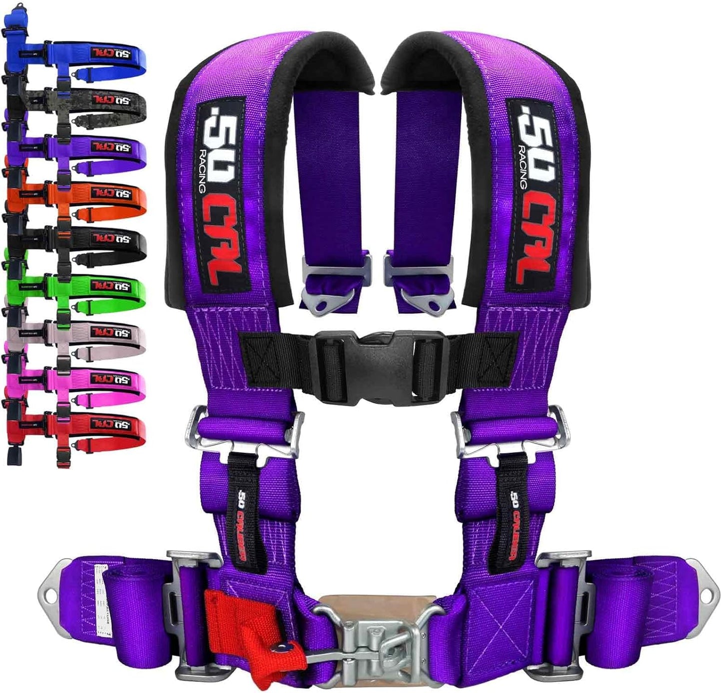 Purple 4 Point Harness for Bucket Seat with Quick Release Belt