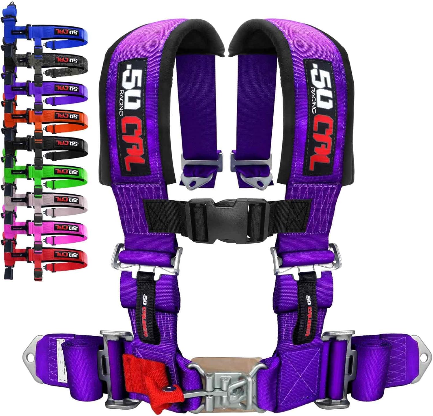 Purple 4 Point Harness for Bucket Seat with Quick Release Belt