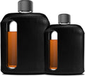 Leather Glass Hip Flask Set for Men & Women - Stylish Portable Flasks