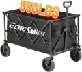Collapsible Foldable Wagon Cart with 350lbs Capacity - Tough Utility