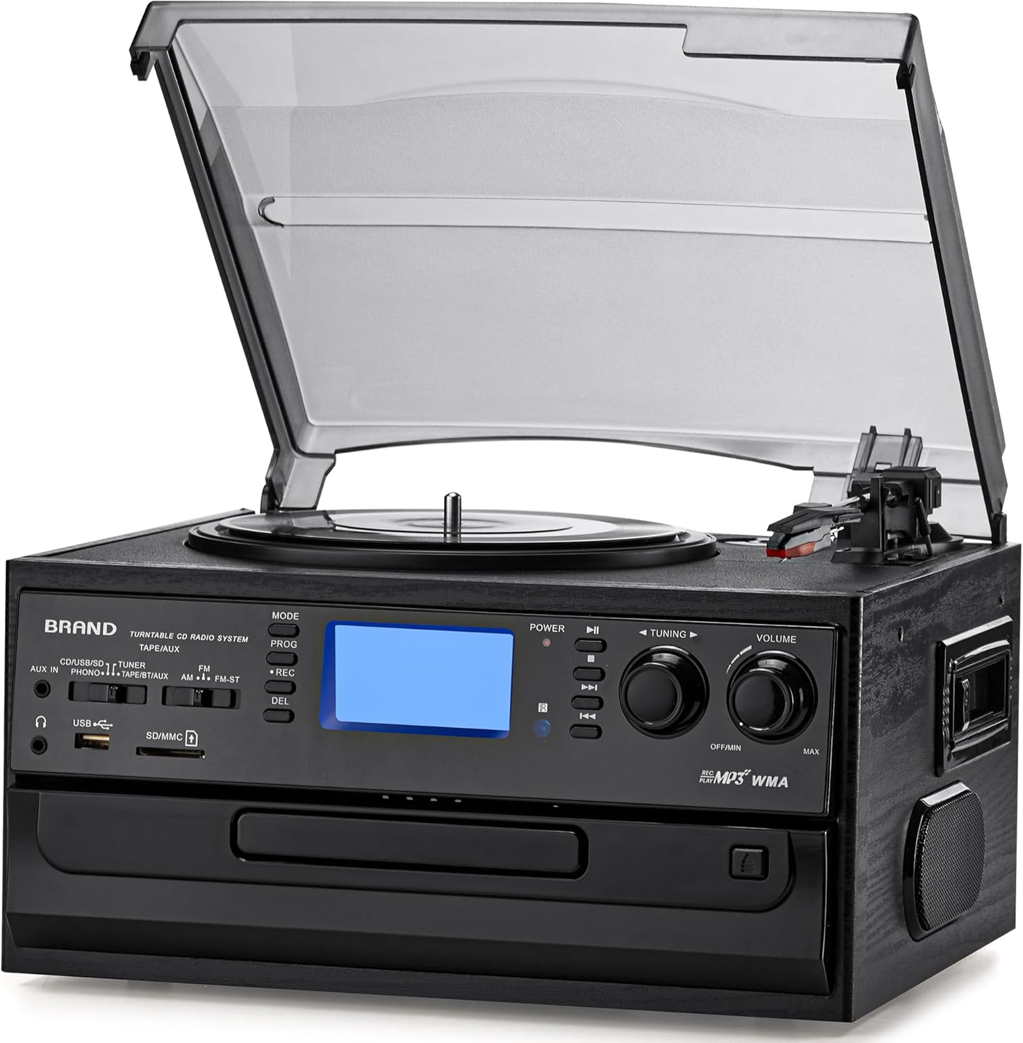 ORCC 10-in-1 Bluetooth Turntable: Vinyl, CD, Cassette & More
