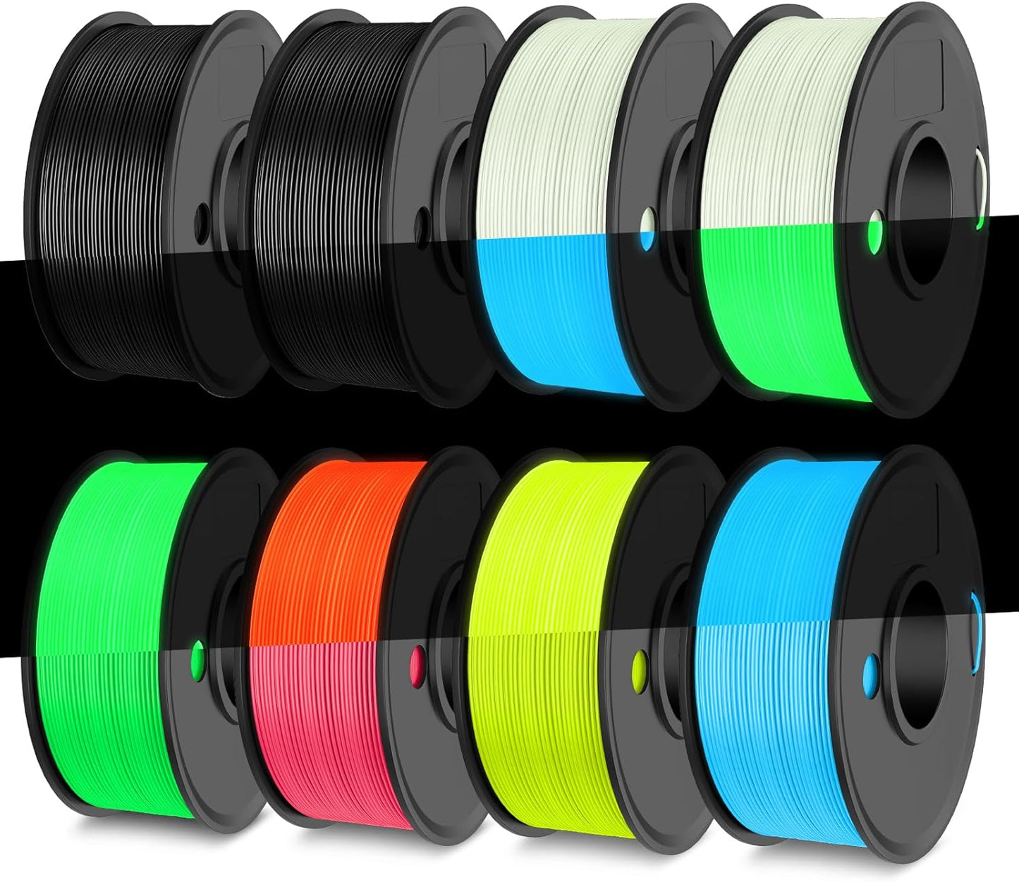 Glow in The Dark PETG Filament Bundle for 3D Printing Fun