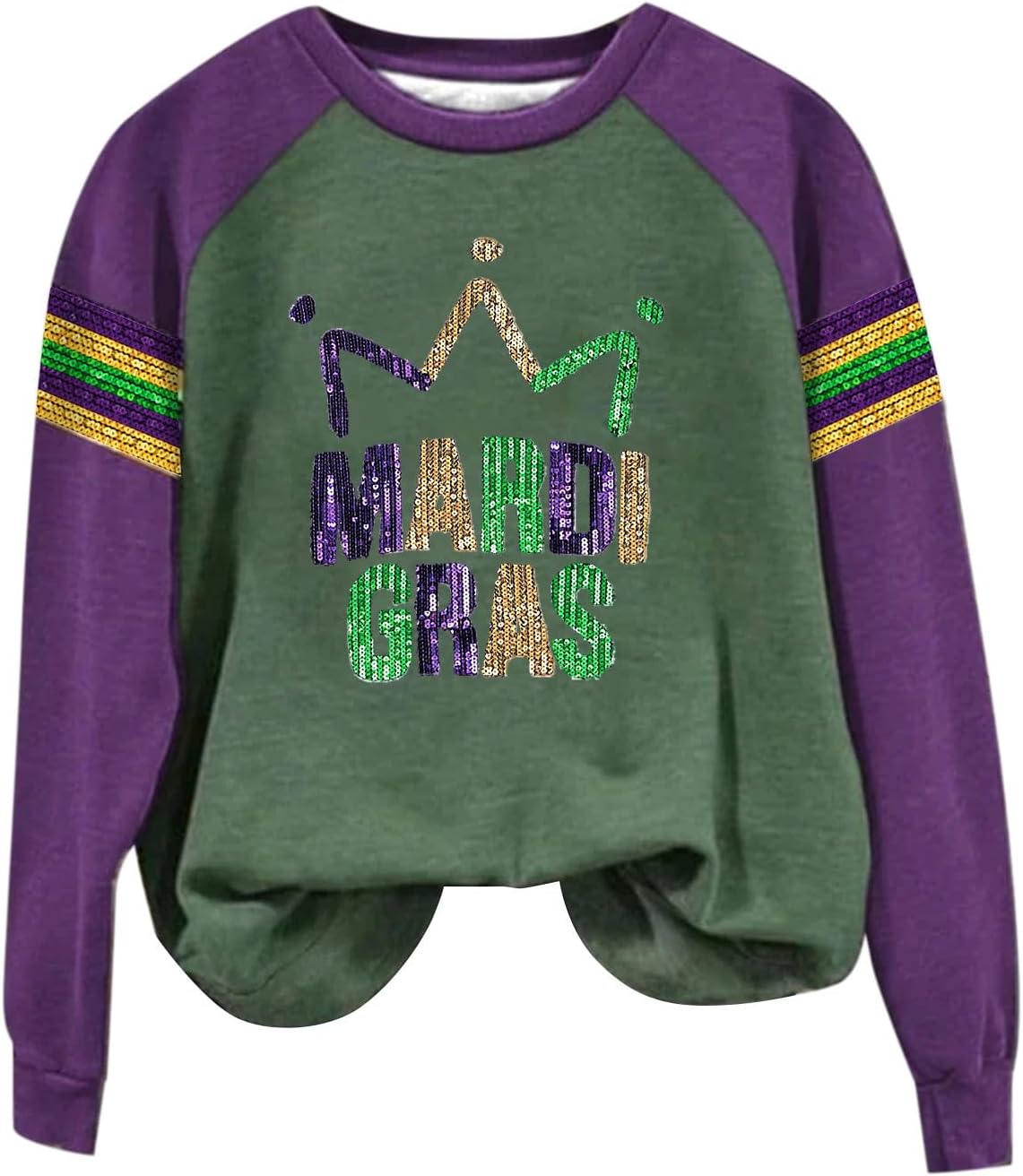 Sequin Mardi Gras Letter Sweatshirt ~ Festive Fun!