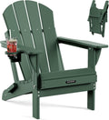 Folding Adirondack Chair - Comfortable Weather Resistant Deck Seat