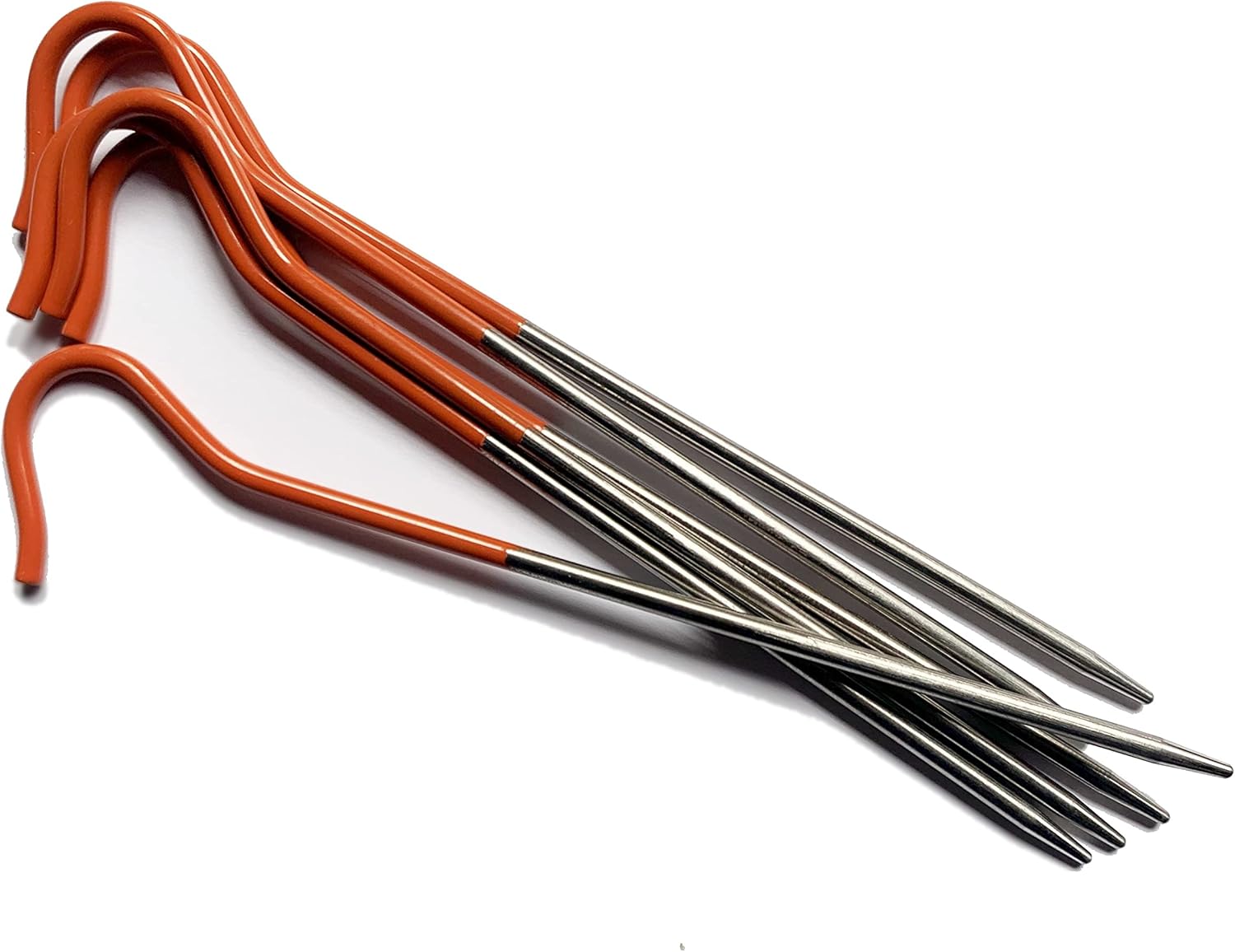 Ultralight Fluorescent Tent Stakes | Vargo Titanium Hooks | Set of 6