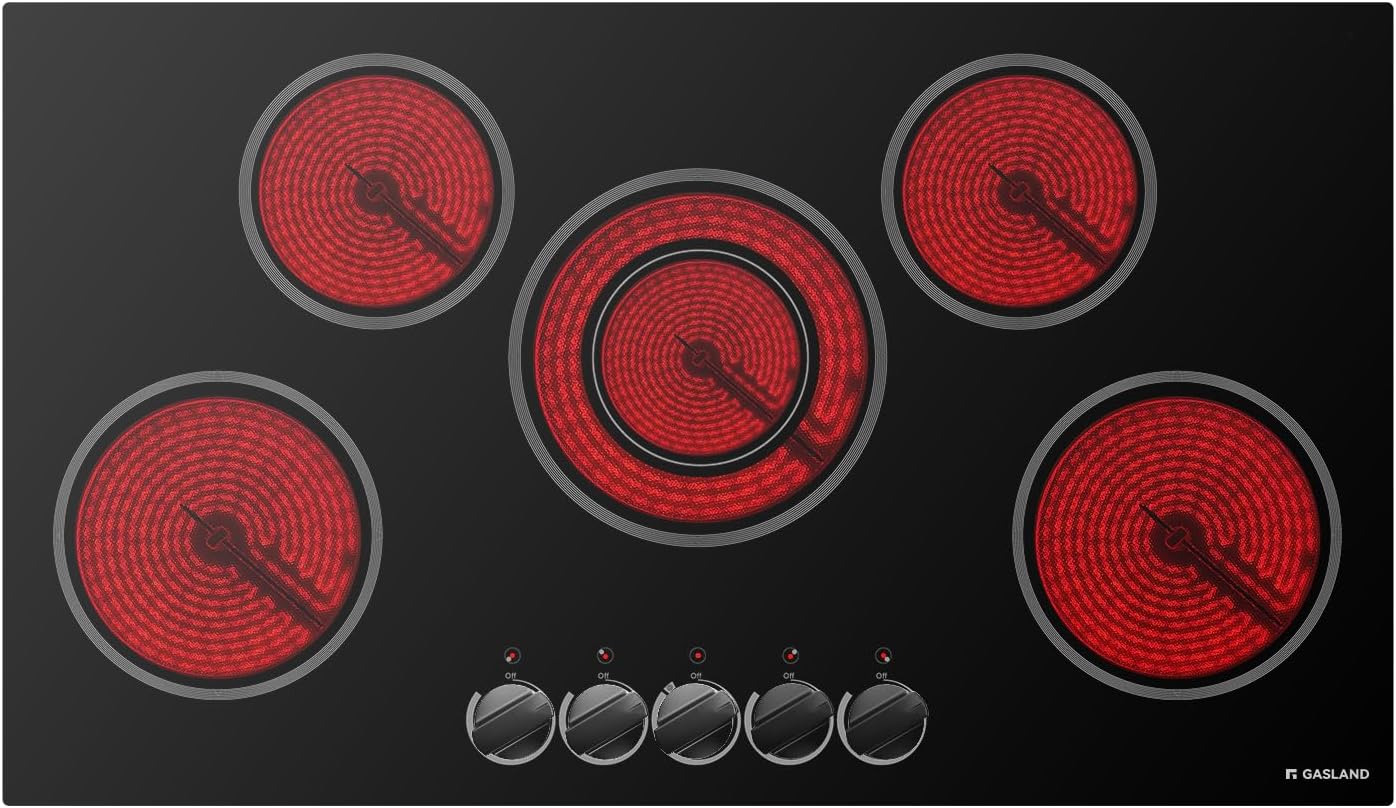 GASLAND Electric Cooktop 36 Inch with 5 Powerful Burners