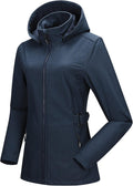 Women's Softshell Jacket with Removable Hood - Insulated Windbreaker