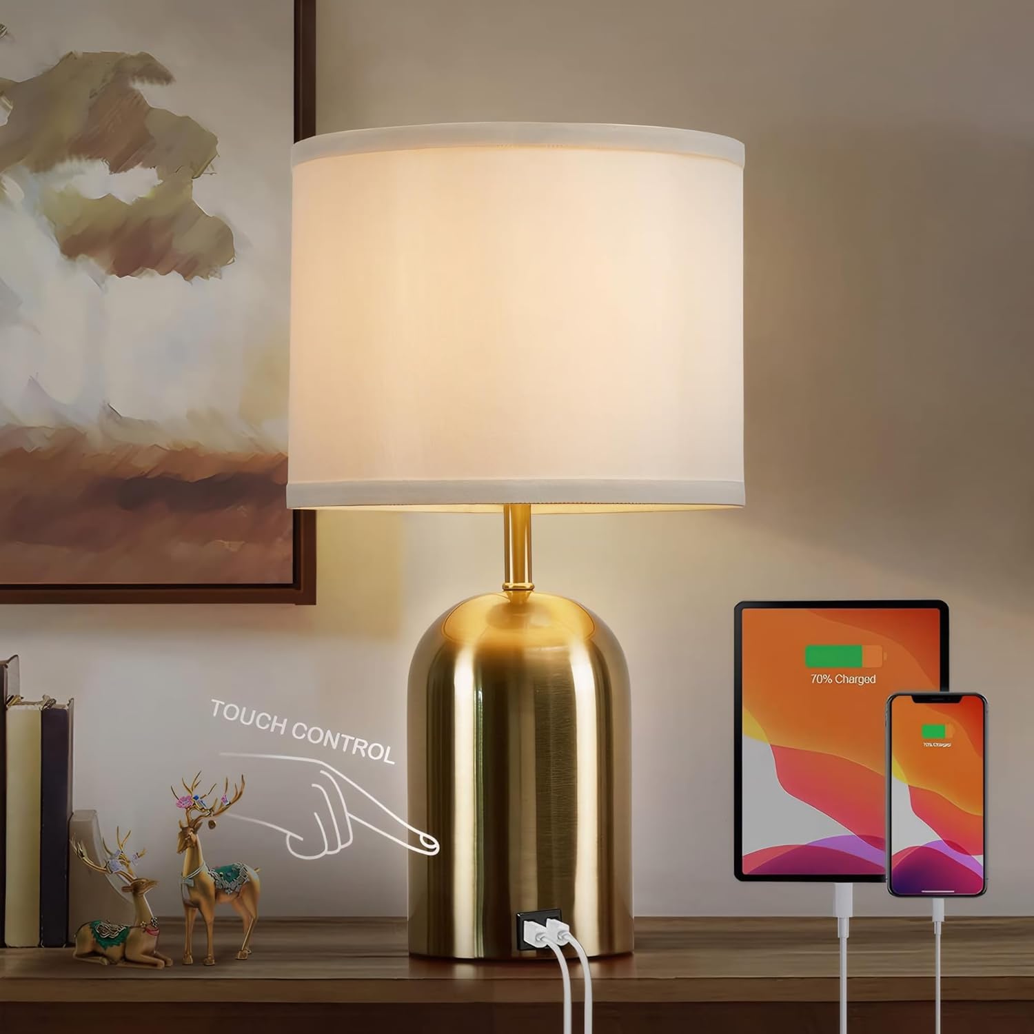 GyroVu Bedside Lamp with USB Port and Touch Control Feature
