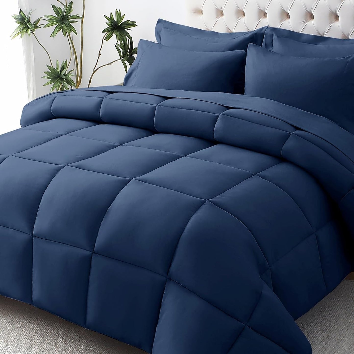 JOLLYVOGUE Queen Comforter Set - Ultra-Soft Bedding 7 Pieces