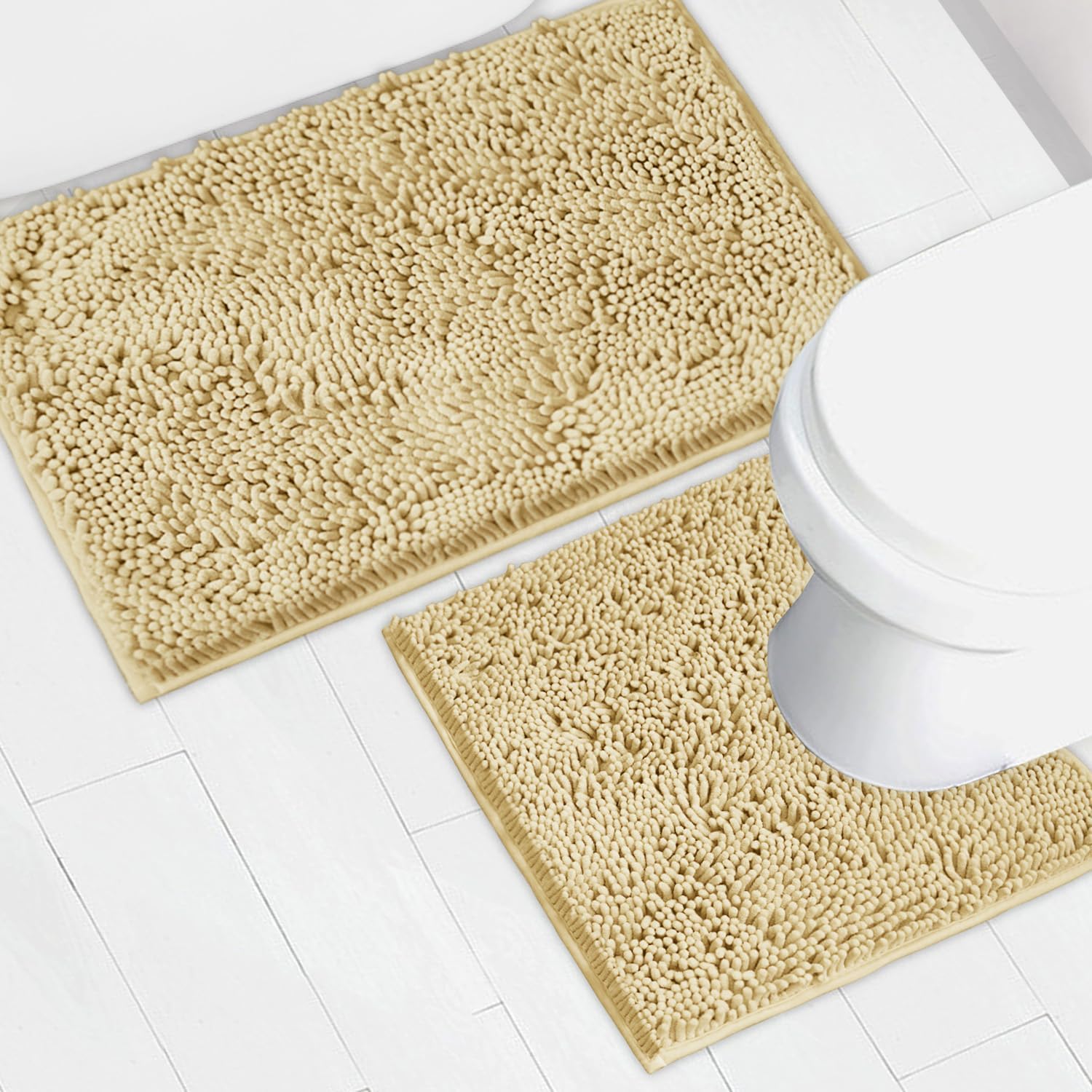 Chenille Bath Mat 2 Piece Set for Ultimate Bathroom Comfort