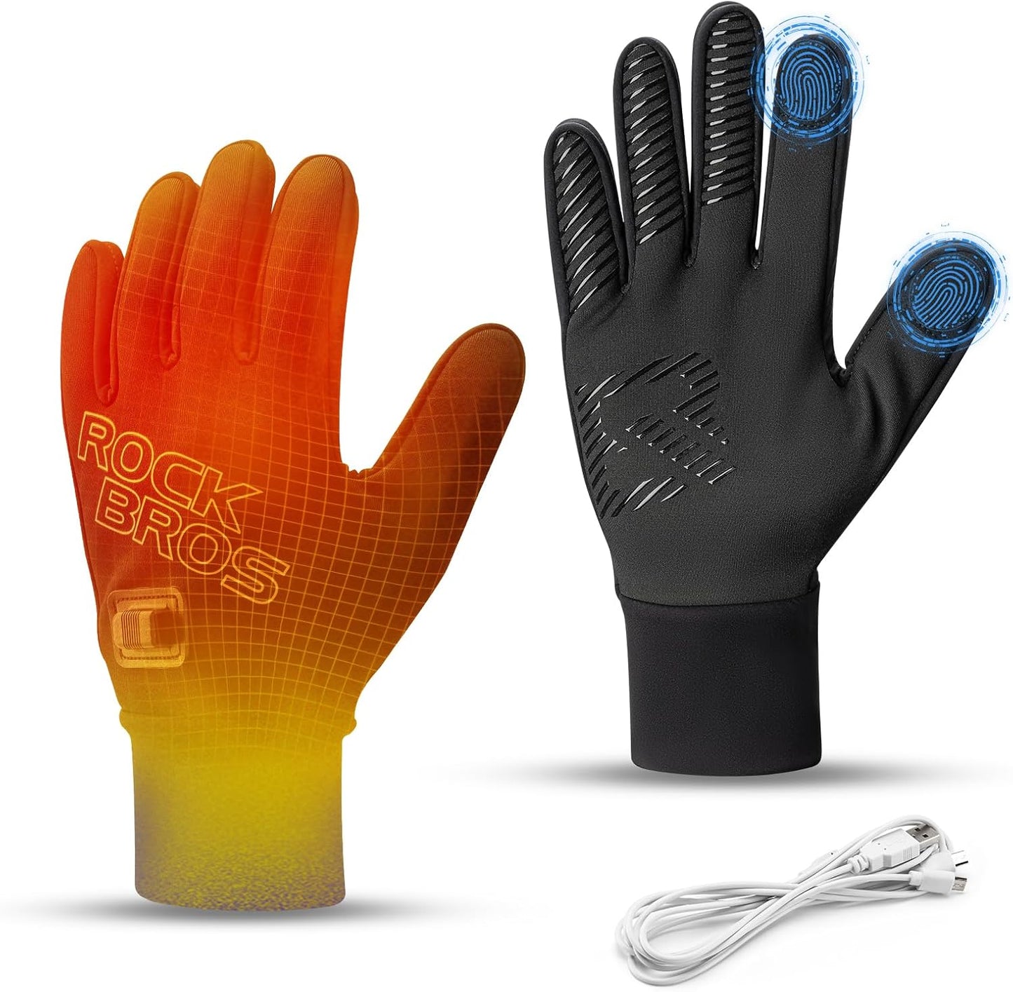ROCKBROS Heated Winter Gloves - Touchscreen, Windproof
