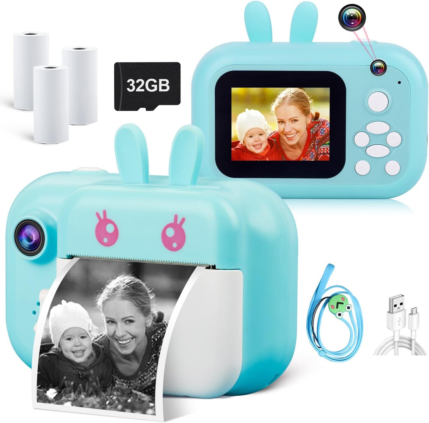 MINIBEAR Instant Print Kids Camera - Fun & Creative Digital Toy!
