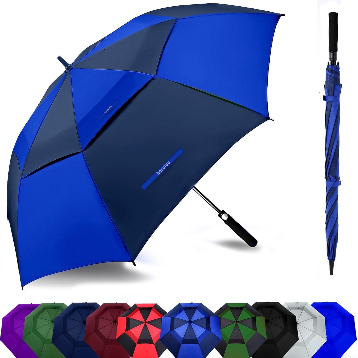 Golf Umbrella Large 72 Inch Windproof Waterproof Canopy Design