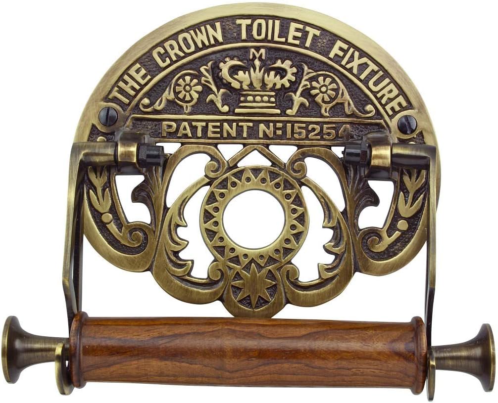 Antique Brass Toilet Paper Holder Stand with Elegant Design
