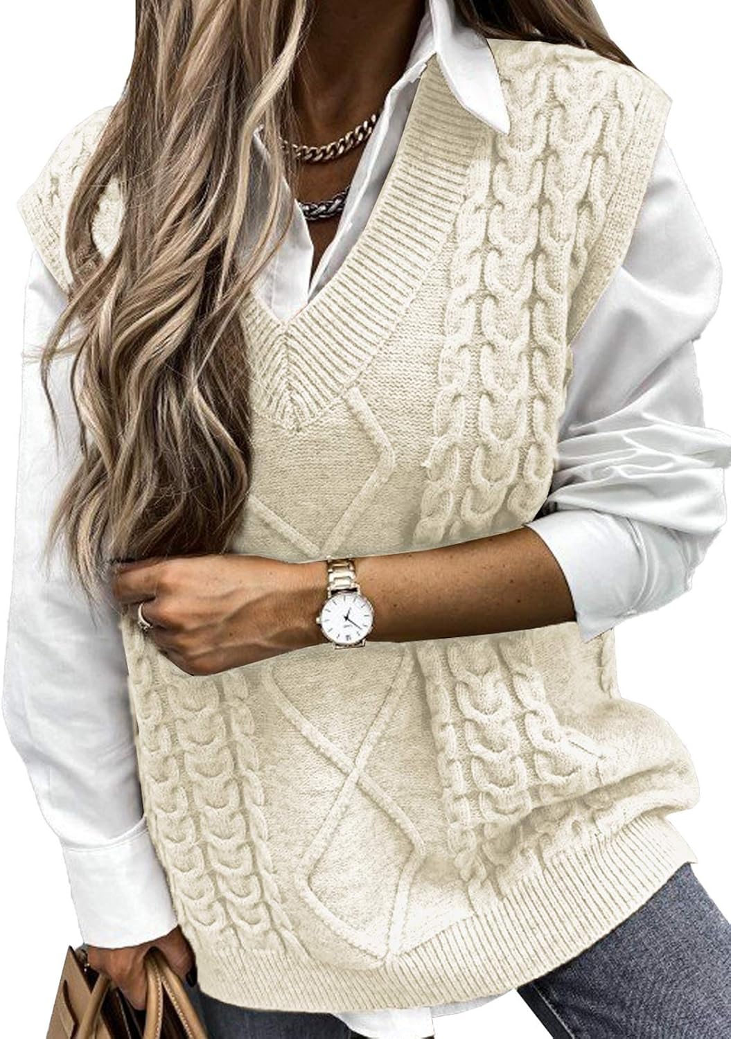 EVALESS Oversized Sweater Vest for Women - Stylish and Comfy