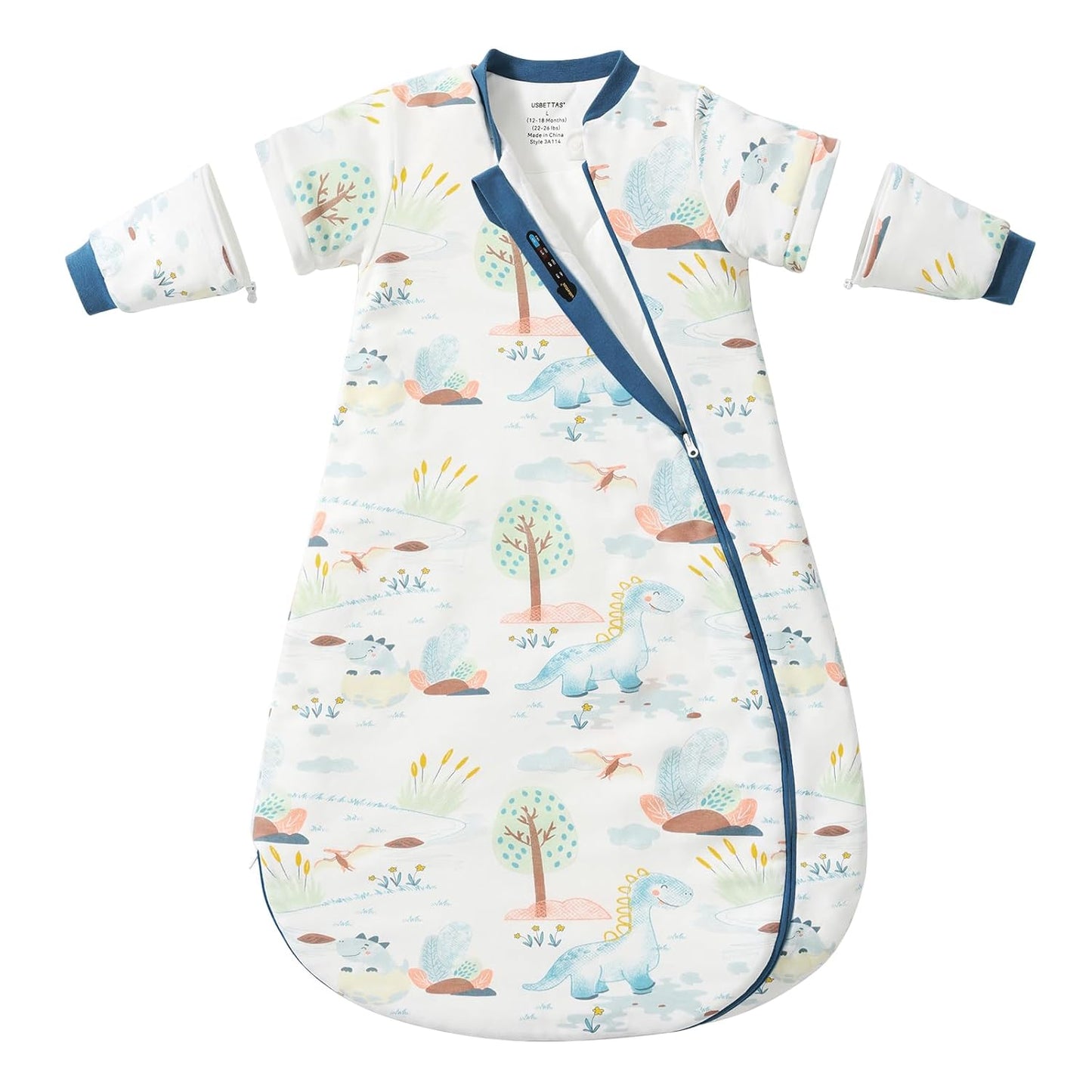 Baby Sleep Sack 3-6 Months with Detachable Sleeves for Comfort