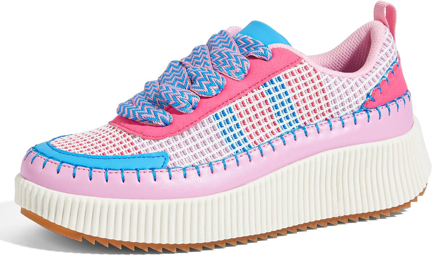 LUCKY STEP Women's Platform Sneakers for Casual Sparkly Style