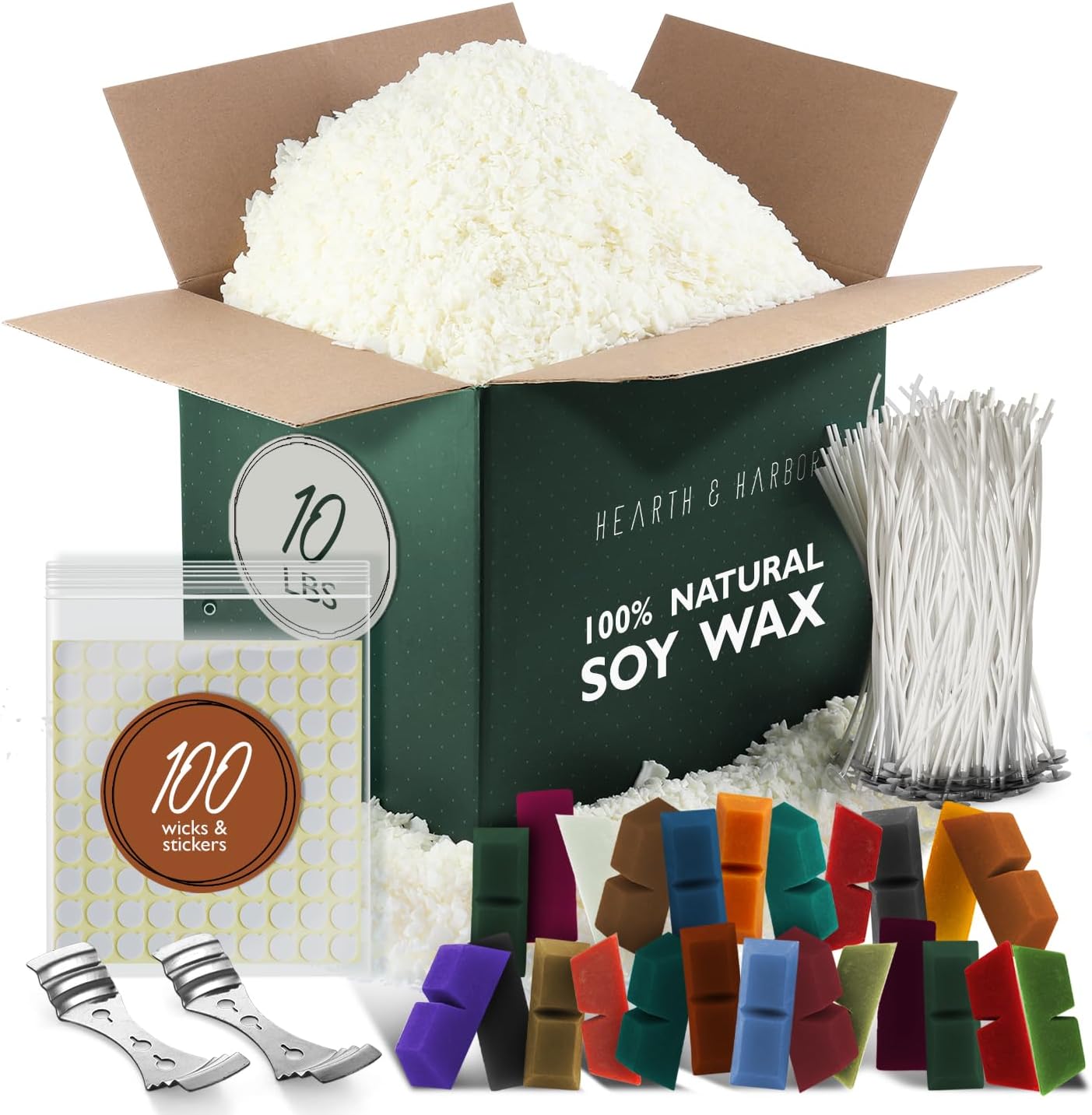 DIY Soy Candle Making Kit with Natural Wax and Colorful Dyes