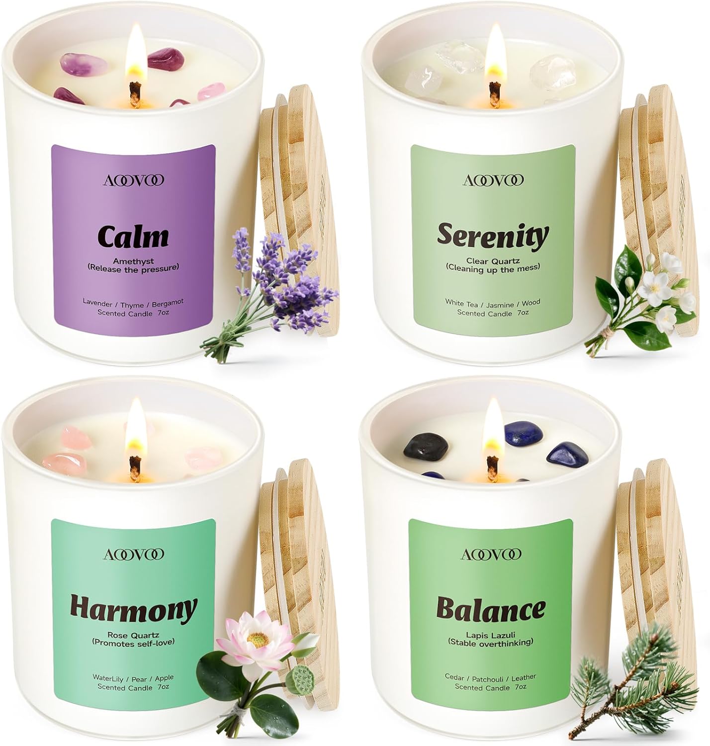 AOOVOO Calm Candles Set for Women - Aromatherapy Gift Pack