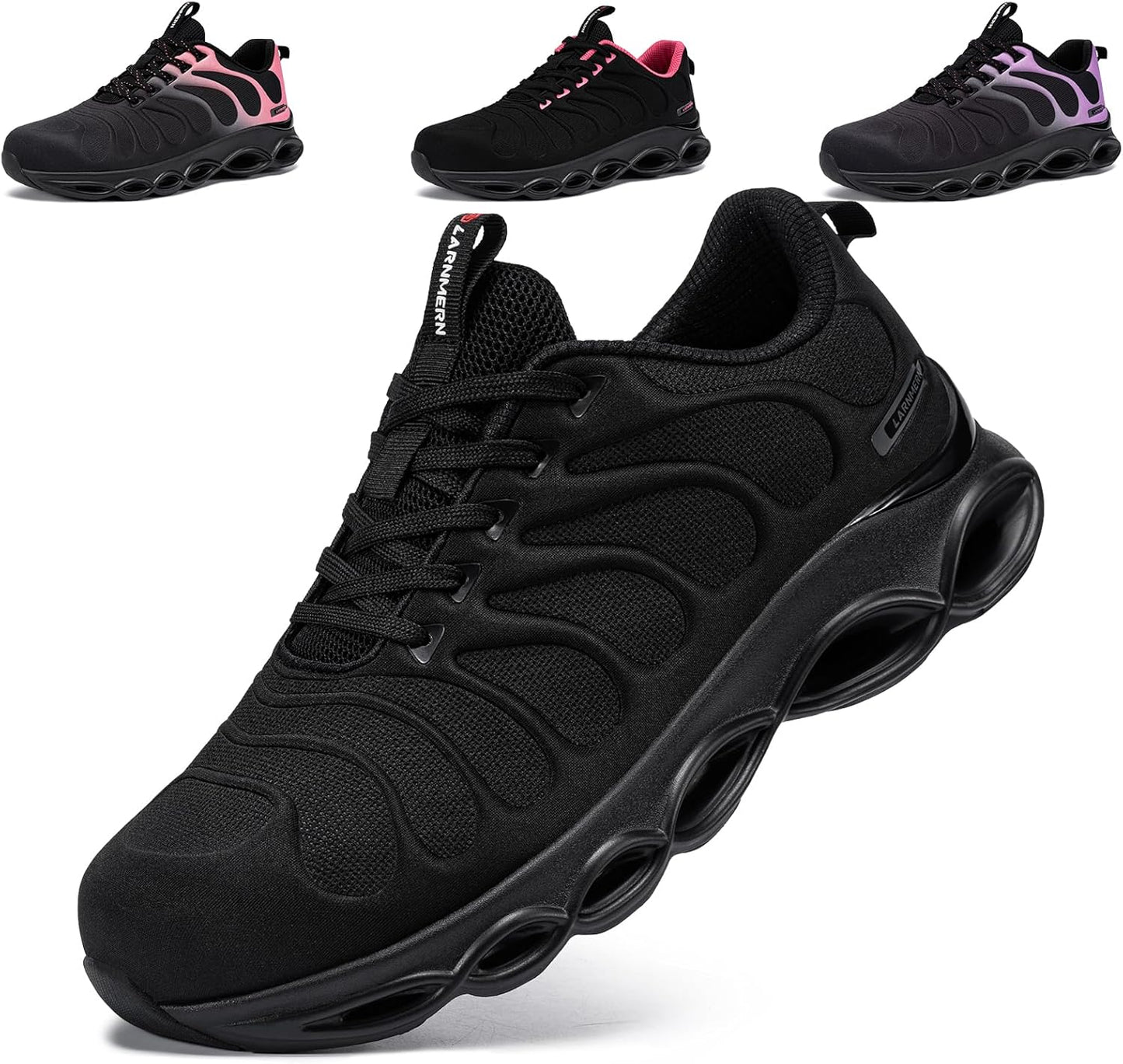 LARNMERN Steel Toe Shoes for Women - Lightweight Safety Sneakers