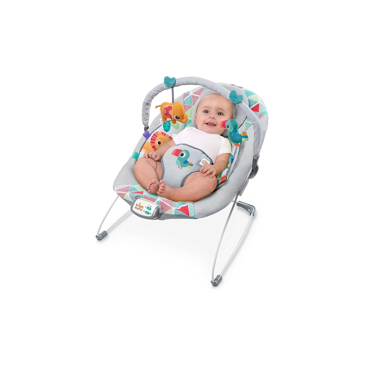 Bright Starts Baby Bouncer with Soothing Vibrations - Taggies Music Bar | 0-6 Months
