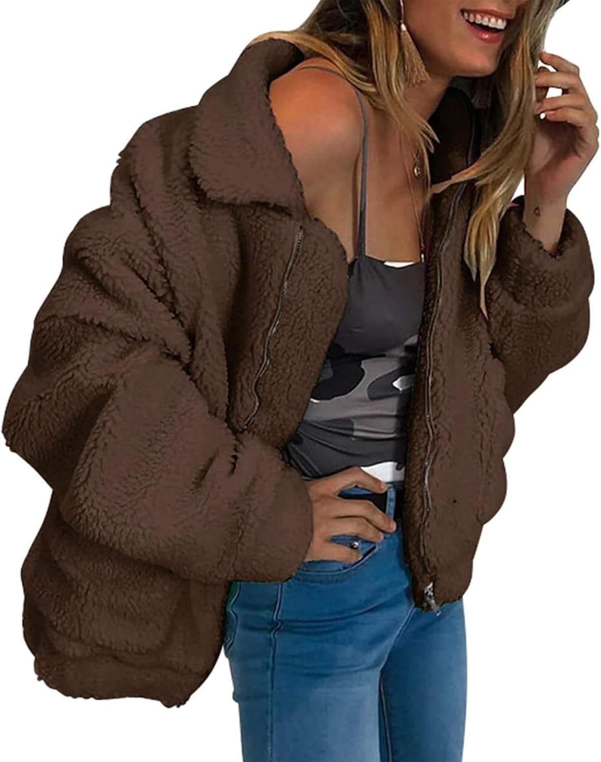 Sherpa Fleece Winter Coats for Women - Trendy Oversized Jackets