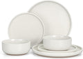 Stoneware Dinnerware Set 6-Piece for 2 - Speckled Milky White