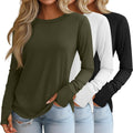 Cozy Huukeay Long Sleeve Top for Women Featuring Thumb Holes