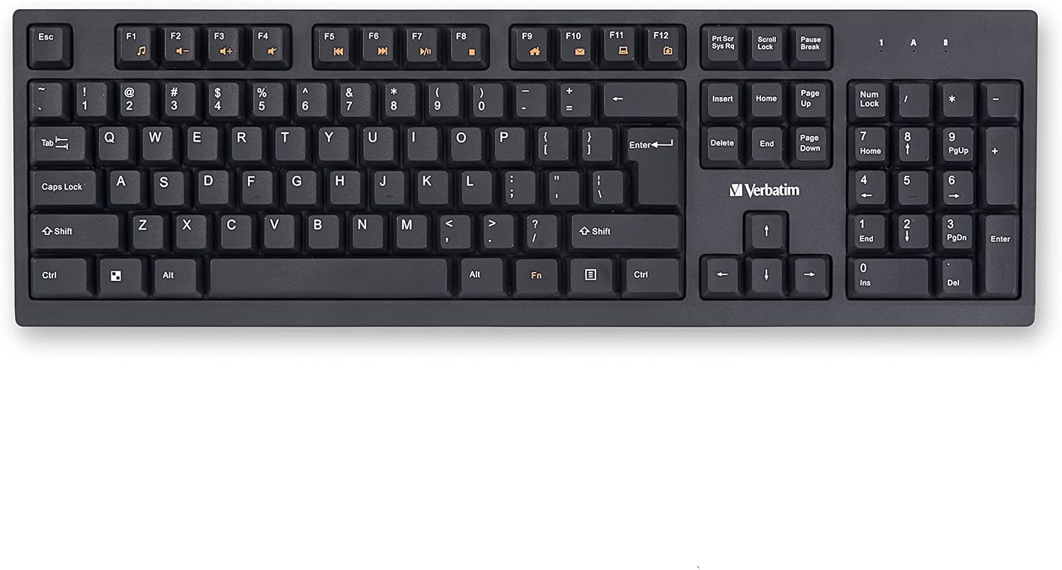 Verbatim Slimline Wireless Keyboard - Plug & Play 2.4GHz Speed