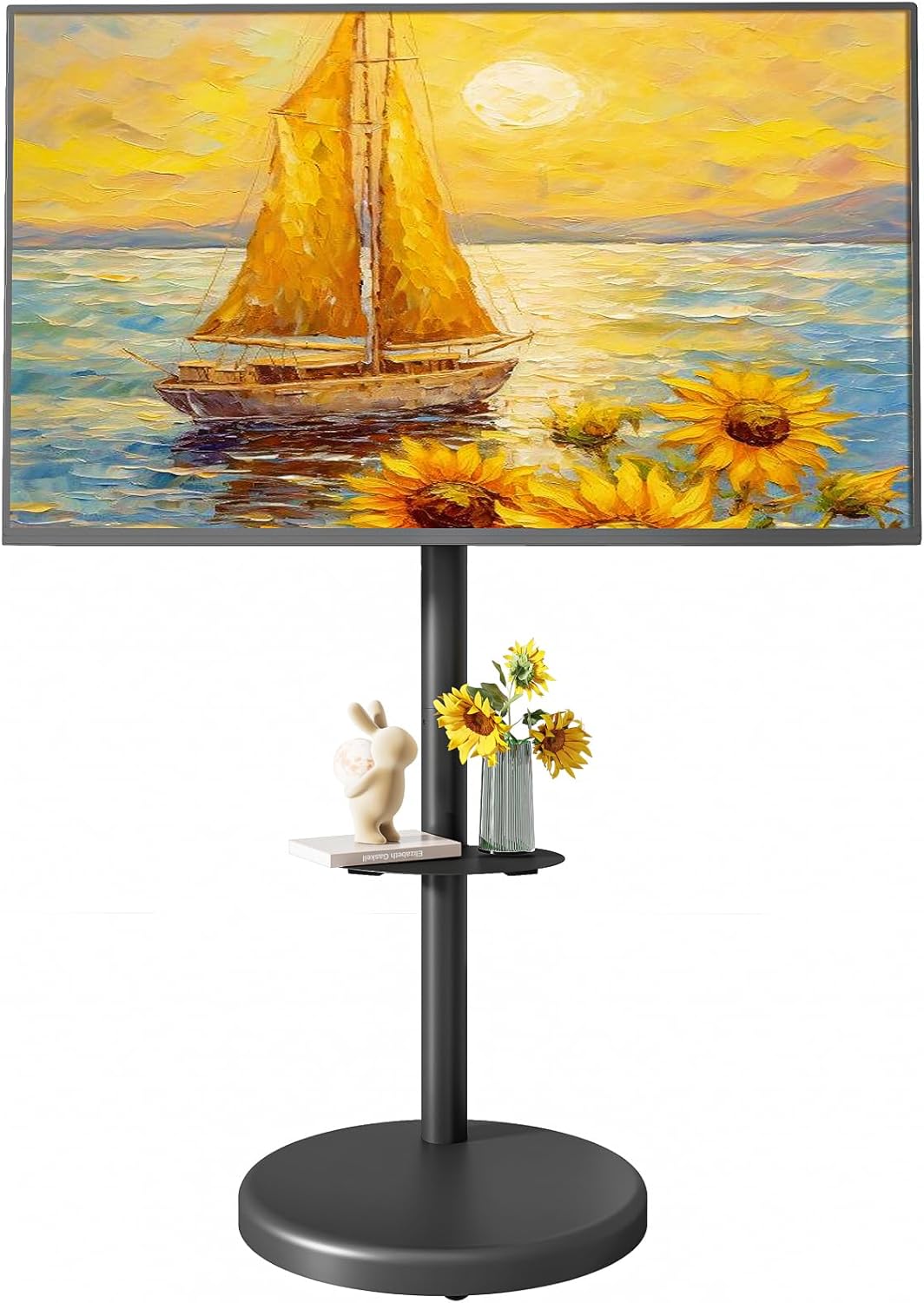 Height Adjustable Rolling TV Stand for 37-86 Inch TVs