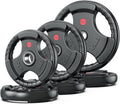 Rubber Weight Plates for Barbell 160LB Set - Durable Olympic Grip