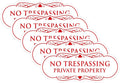 No Trespassing Private Property Sign - Designer Wall/Door 5 Pack