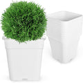 10-Pack 3 Gallon Square Planter Nursery Pots - Durable White Set