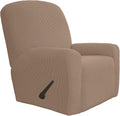 Oversized Recliner Slipcover 4-Piece Camel - Stretchy Jacquard Fit