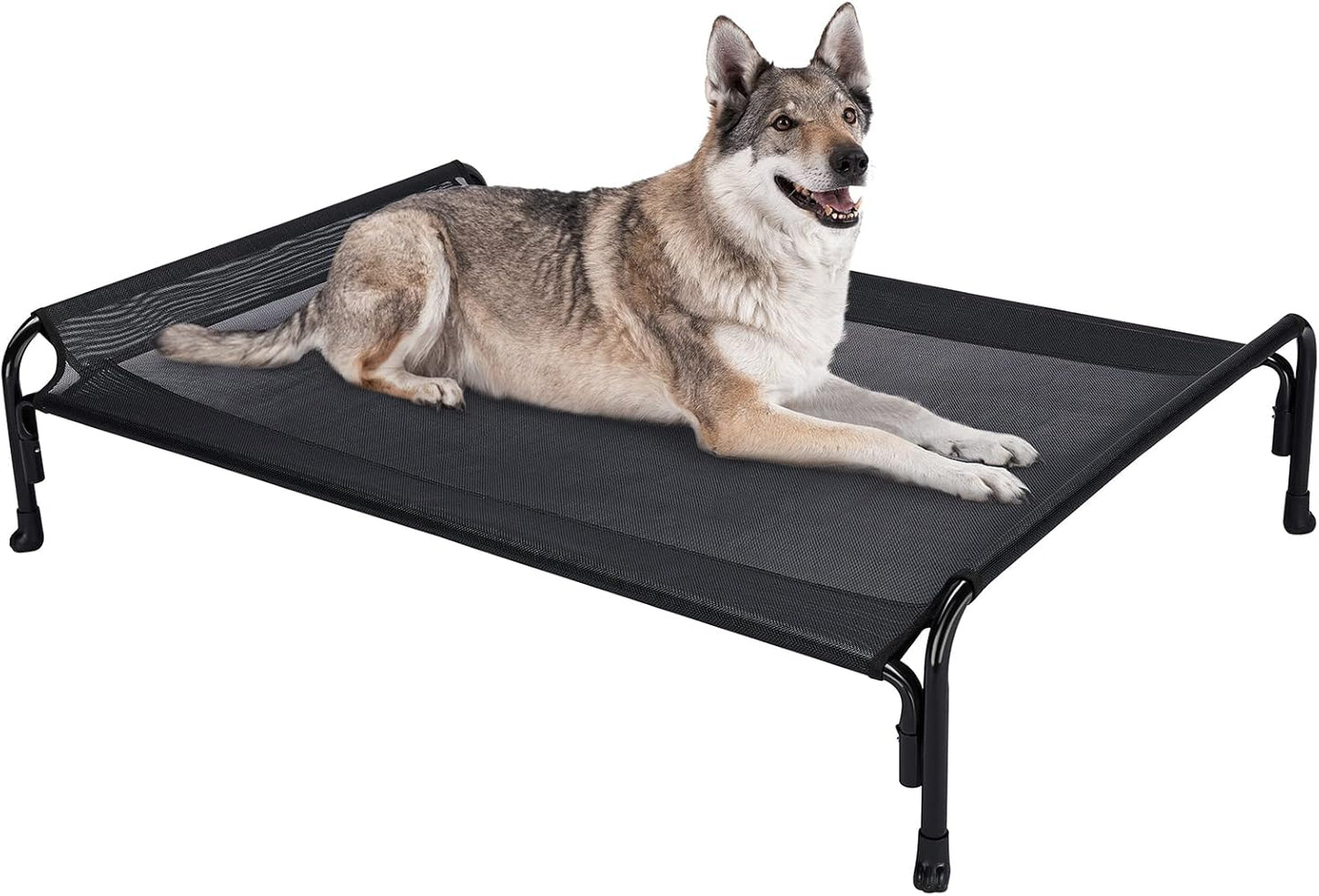 Veehoo Outdoor Elevated Dog Bed for Large Dogs with Headrest