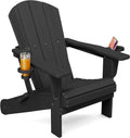 Folding Adirondack Chair with Dual Cup Holders for Comfort