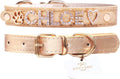 Paws Paws Miami Custom Dog Collar for Large Dogs - Personalized Gold