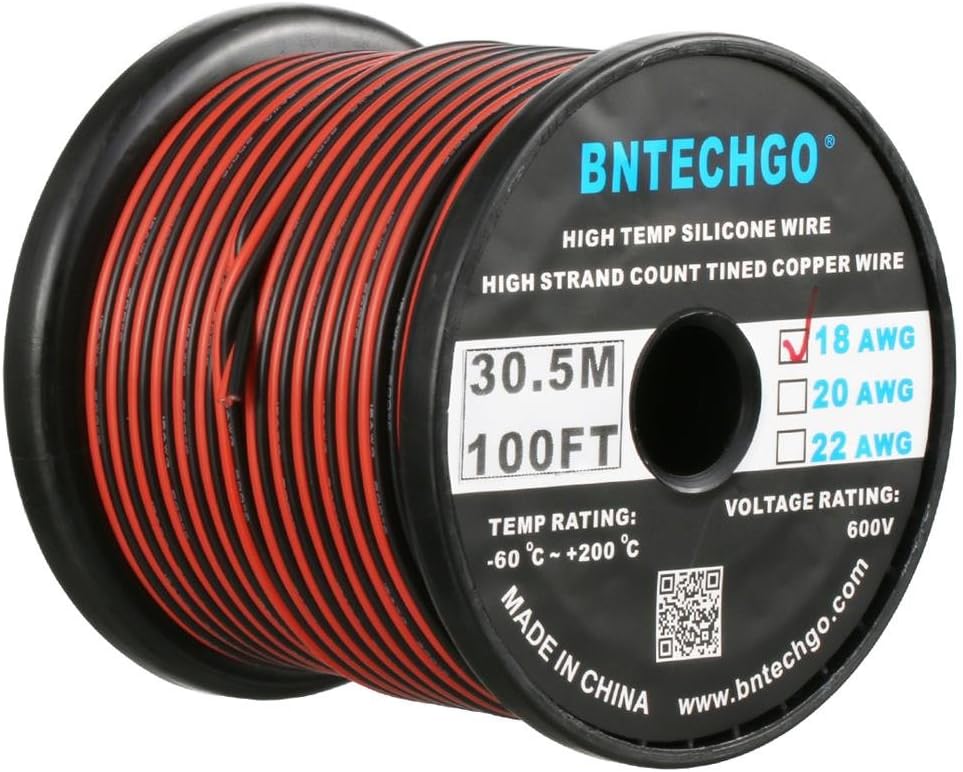 BNTECHGO 18 Gauge Flexible Silicone Wire for LED Strip Lights
