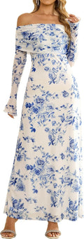 KUTUMAI Off Shoulder Bodycon Maxi Dress - Elegant Ruched Fit Formal