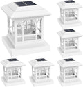Fence Post Solar Lights Crackle Glass Post Cap Lights - Warm White