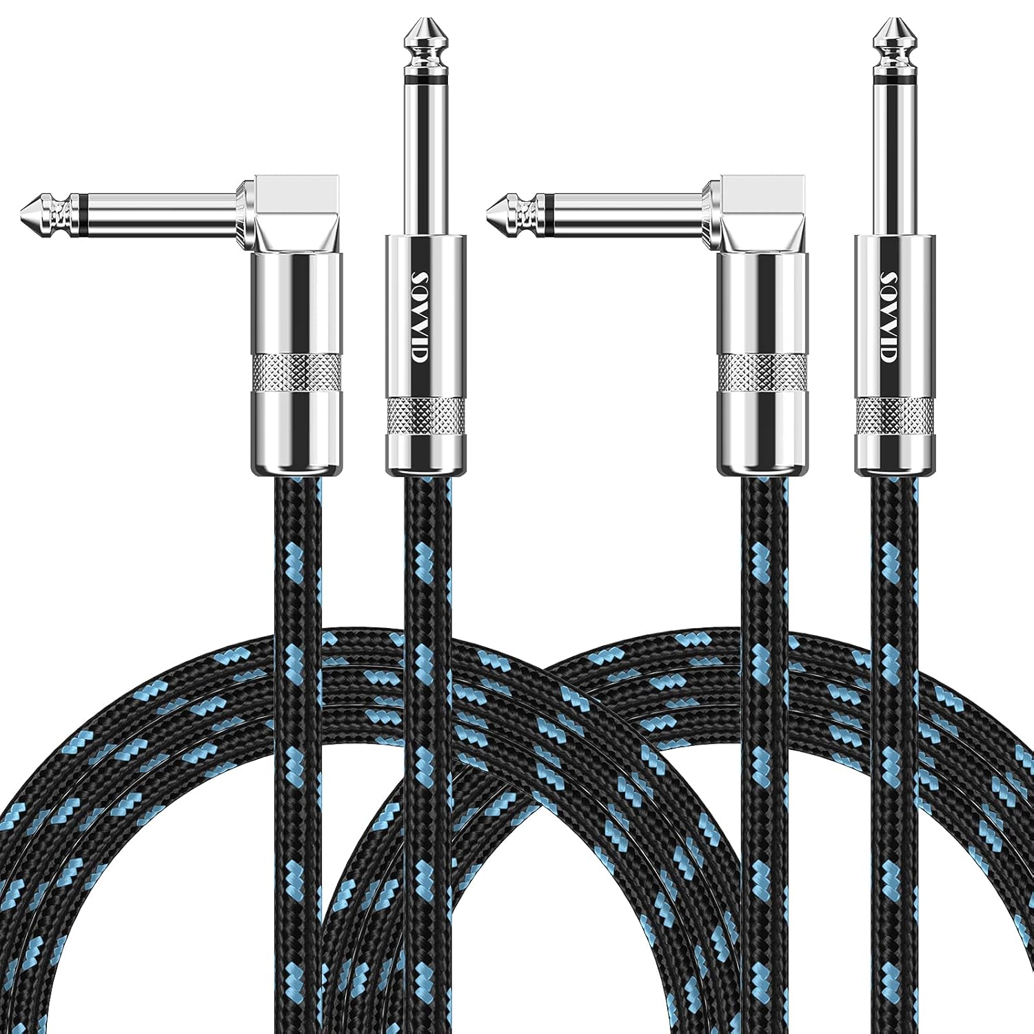 Sovvid 10FT Guitar Cables 2 Pack - Crystal Clear Sound!